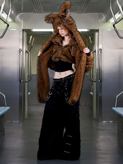 Long Hair Contrast Patch Hat Scarf【s0000014639】