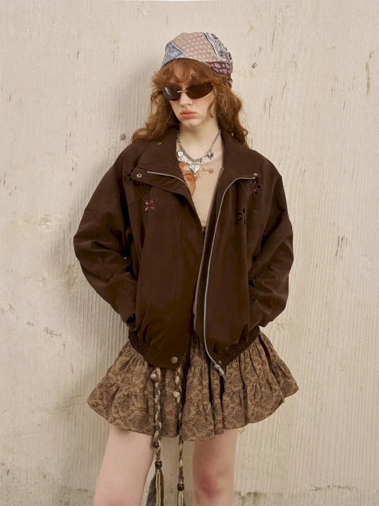 Stand Collar Oversized Long Sleeve Jacket【s0000014072】