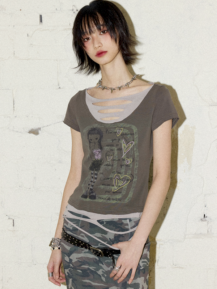 Fake Two Piece T-Shirt【s0000012421】