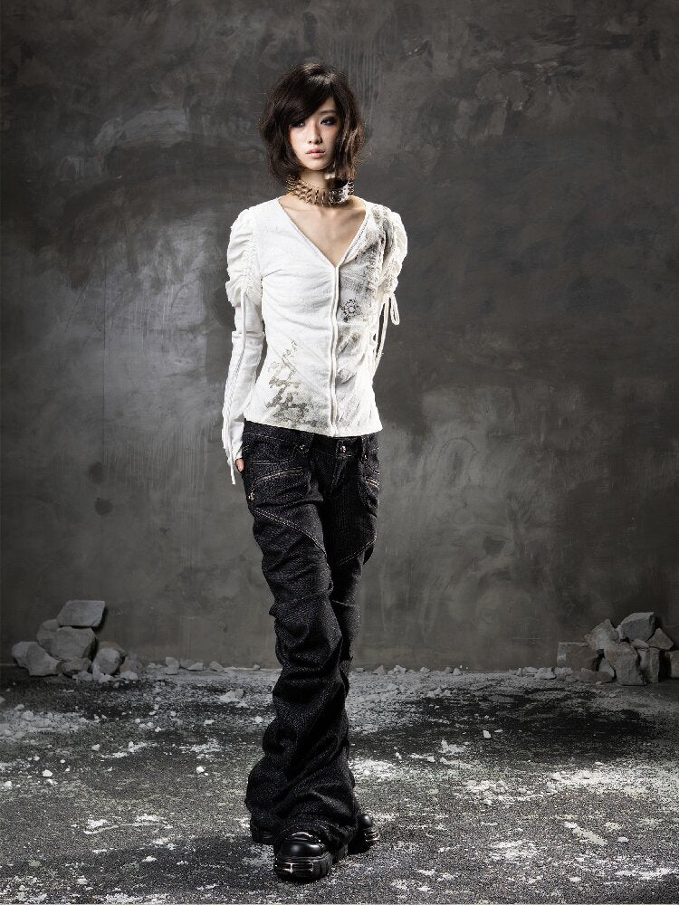 Printed Puff Sleeve Knit【s0000015954】