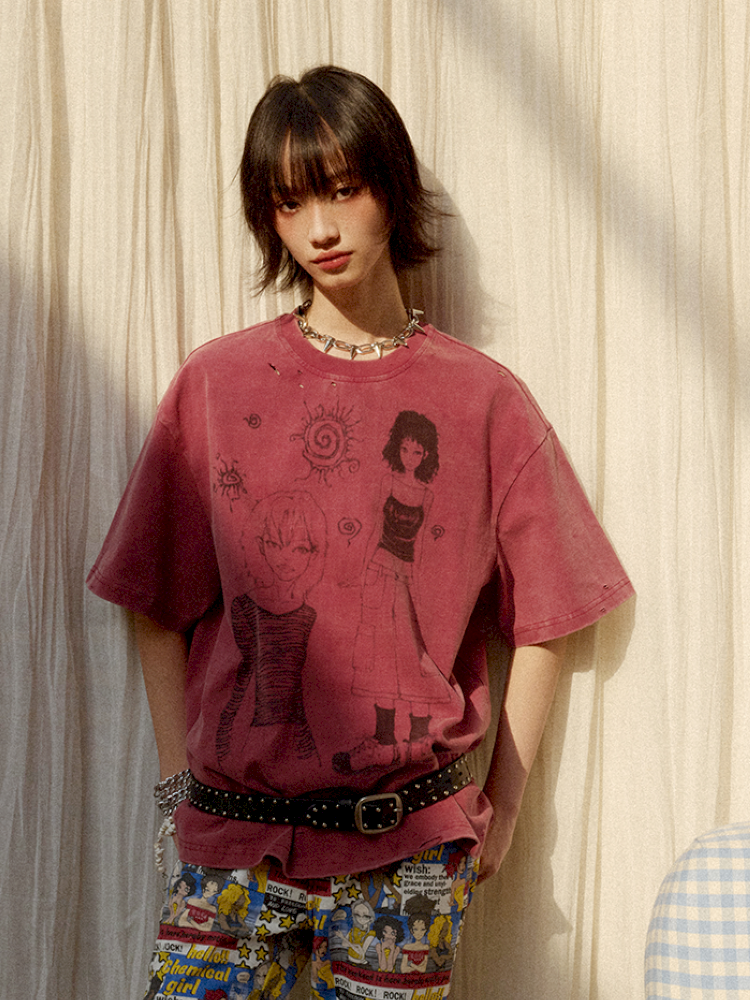 Printed Short Sleeve T-Shirt【s0000012426】