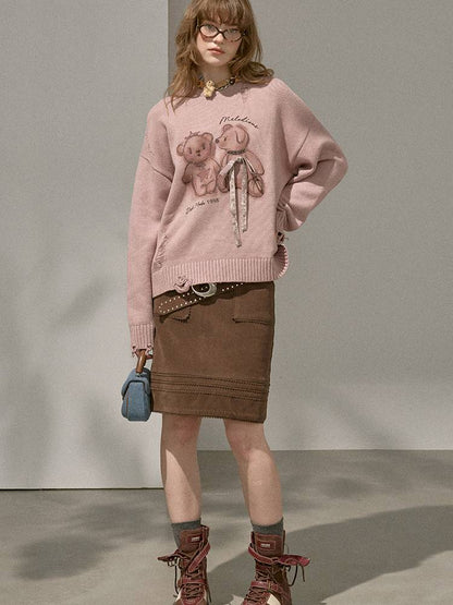 Large Pockets Leather Skirt【s0000014410】