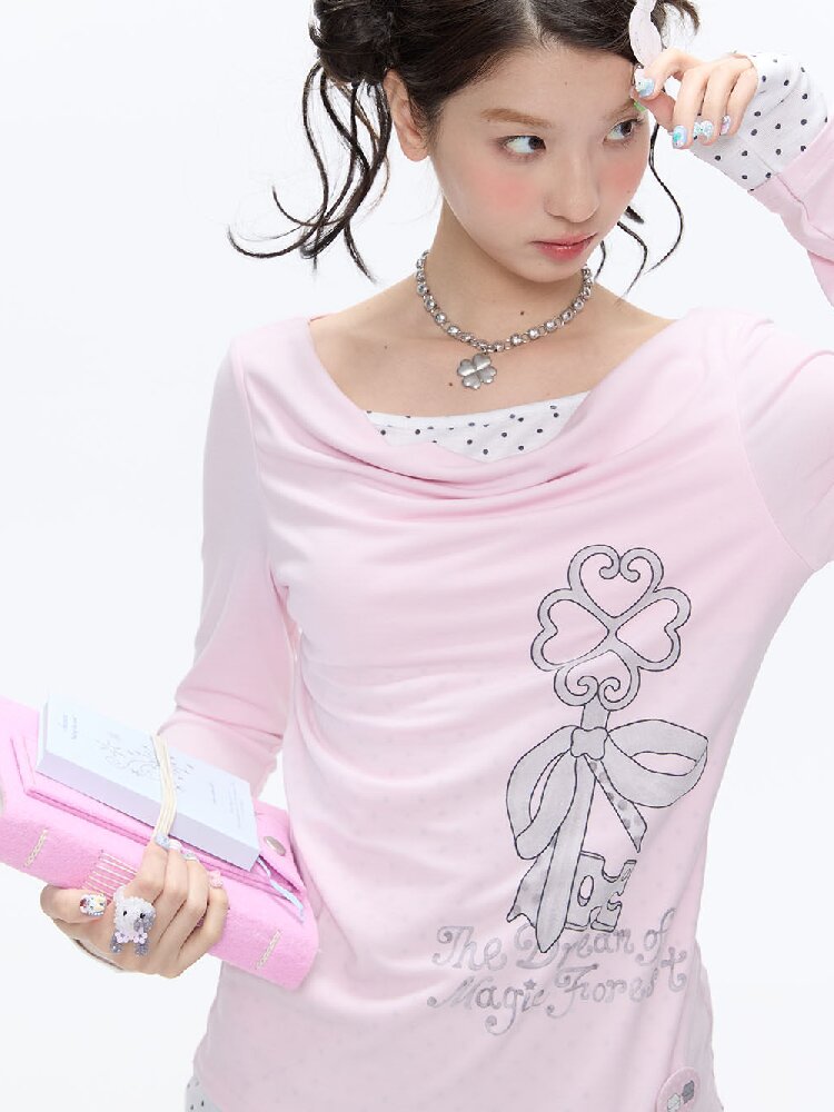 Soft Patchwork Collar Slim Top【s0000016385】