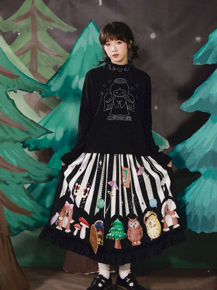 Stereoscopic Embroidered Organs Half Skirt【s0000005682】