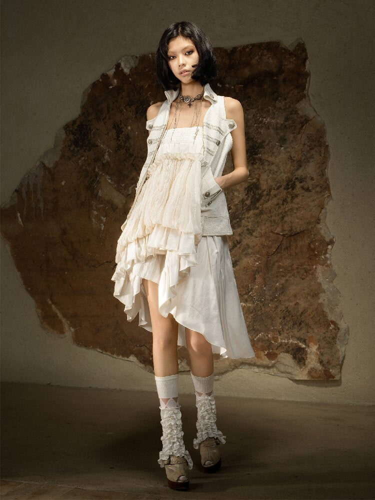 Sleeveless Halterneck Vest Shirt Top【s0000016885】