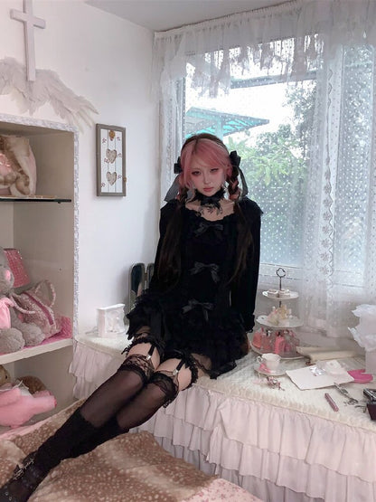 Multi-Layer Lace Bow Long Sleeve Shirt【s0000018533】