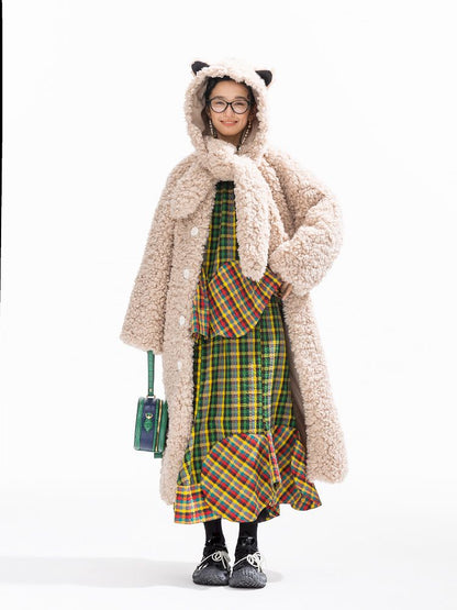 Hooded Cotton Clip Long Loose Jacket【s0000011311】