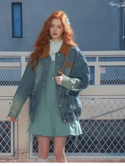 Vintage Relaxed-Fit Denim Jacket【s0000014349】