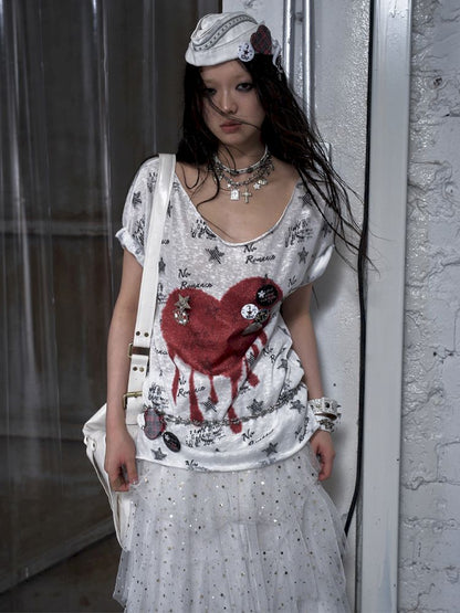 Large neckline loose-fitting T-shirt【s0000012799】