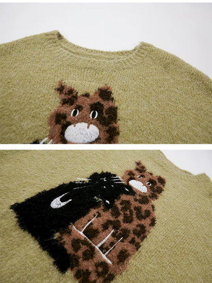 Embroidered Crewneck Pullover Sweater【s0000014082】