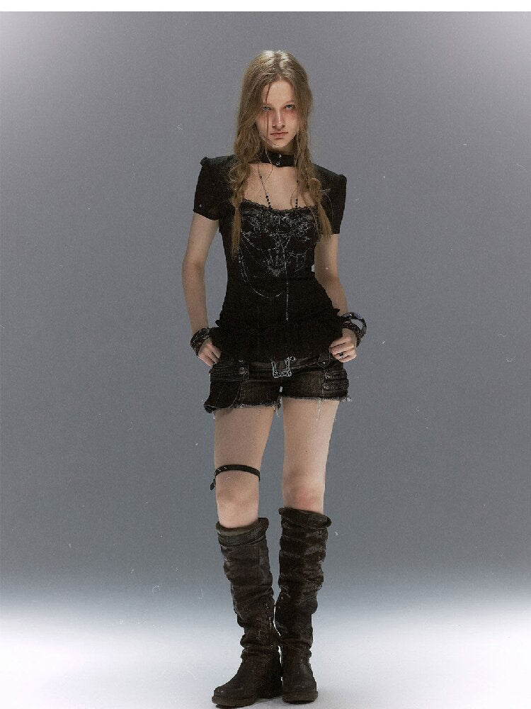 Sphenoid Witch Texture Lace Ruffled【s0000017037】