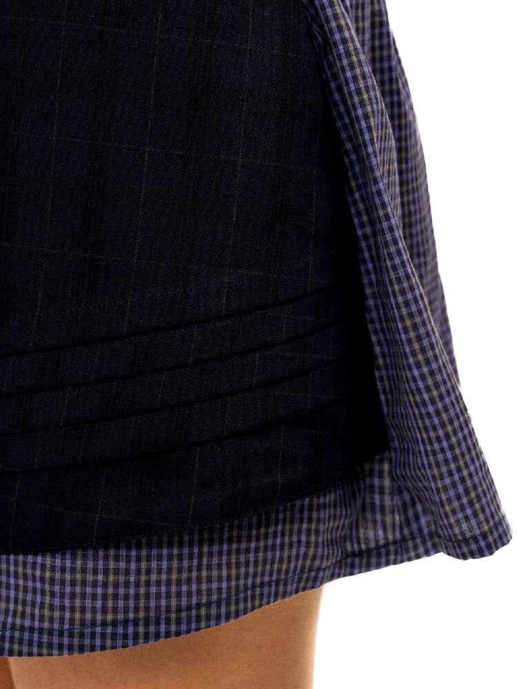 Tuck Pleated Faux Two-Piece Skirt【s0000017420】