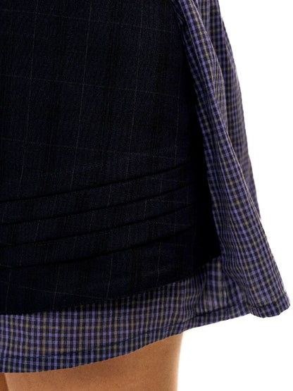 Tuck Pleated Faux Two-Piece Skirt【s0000017420】