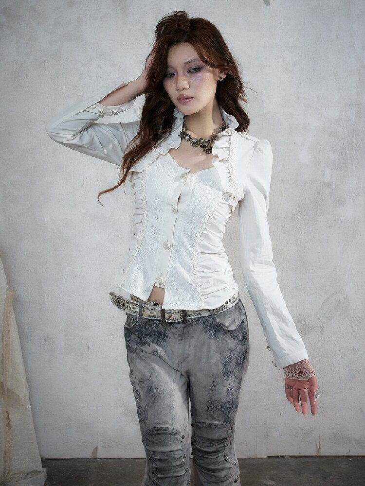 Medieval Heavy Work Lace Shirt【s0000017985】