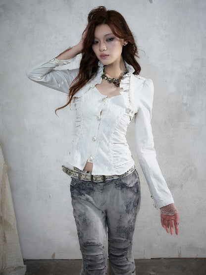 Medieval Heavy Work Lace Shirt【s0000017985】