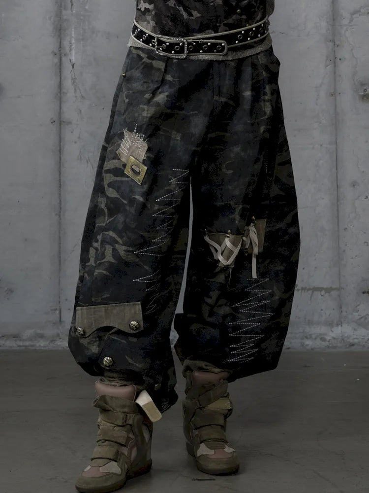 Embroidered Camo Pants【s0000014116】
