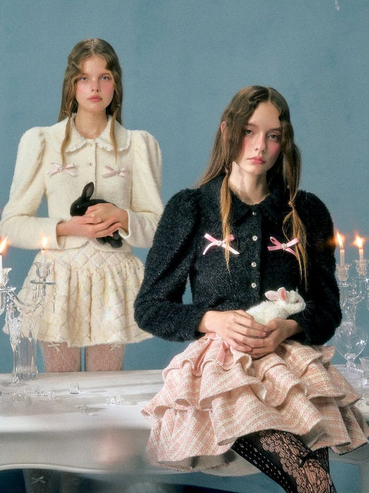 Lace Collar Bubble Sleeve Sweater【s0000005137】