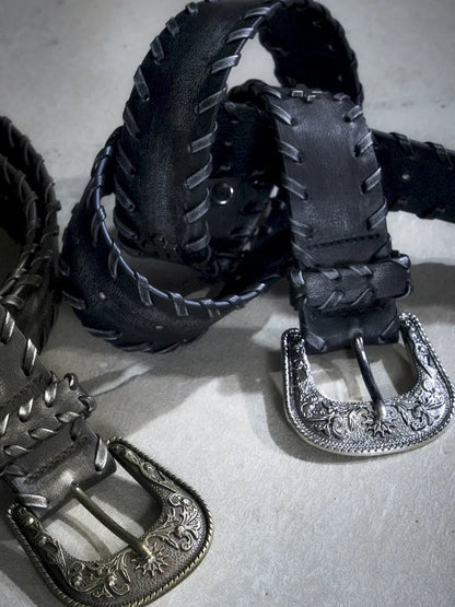 Vintage-Style Carved Buckle Belt【s0000013965】