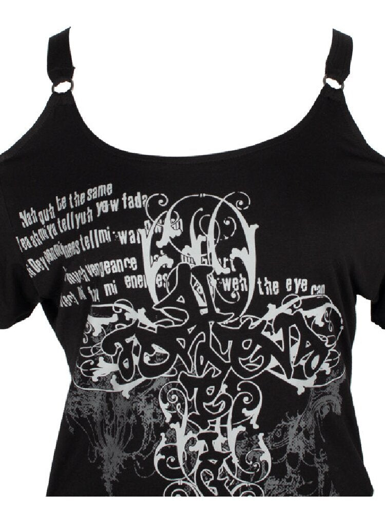 Graffiti Off-Shoulder Top【s0000018067】