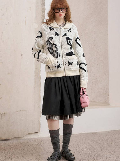 Fair Isle Autumn Knit Cardigan Jacket【s0000014388】