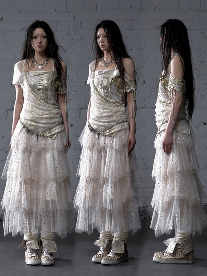 Multi-Layered Mesh Cake Skirt【s0000012789】