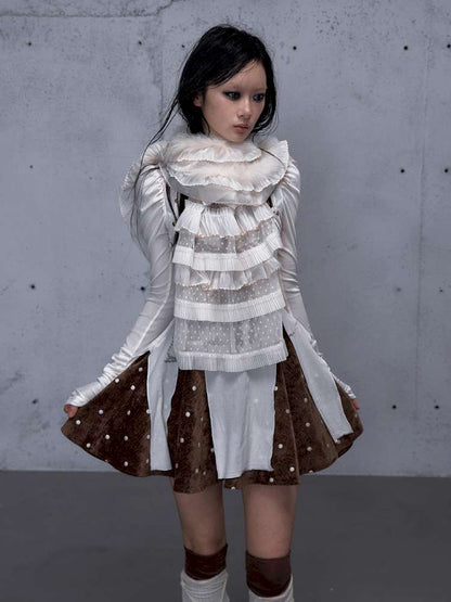 Court Lace Layering Furry Scarf【s0000014932】