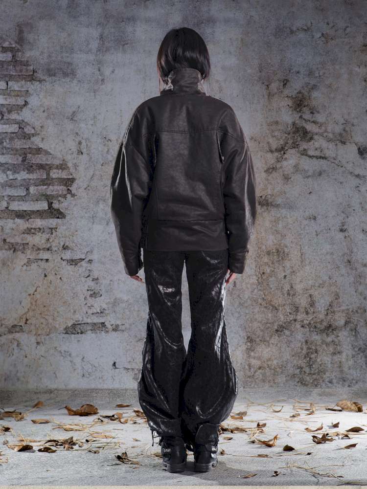 Oversized Fleece-Lined Flight Jacket【s0000014483】