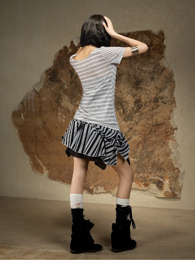 Vintage Punk Irregular Knit T-shirt【s0000016880】