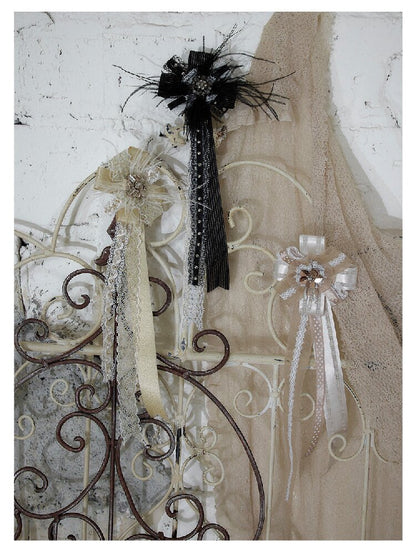 Court Lace Satin Ribbon Brooch【s0000017246】