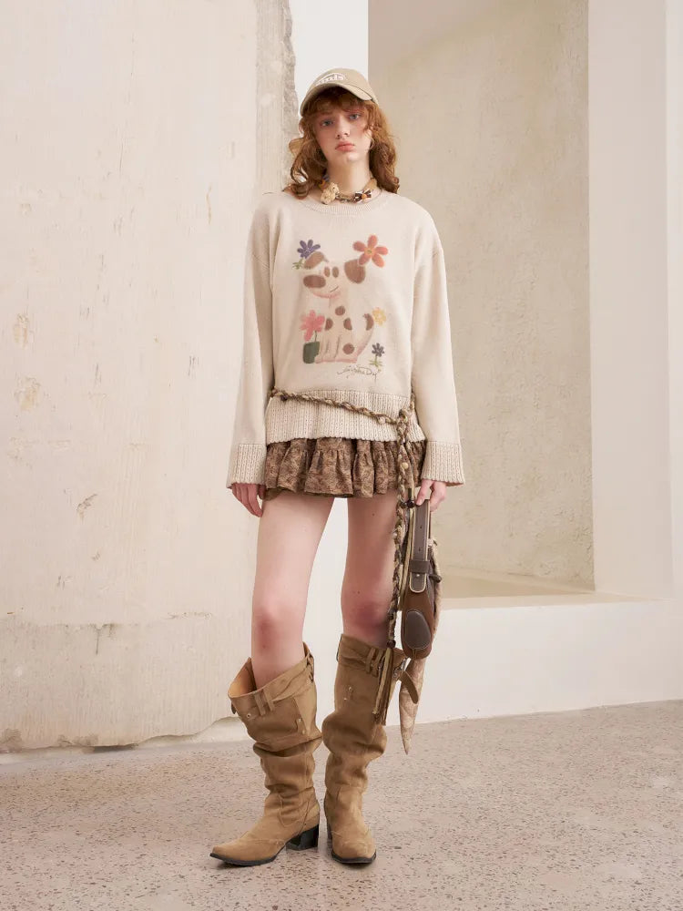 Openwork Oversized Pullover Knit Sweater【s0000014086】