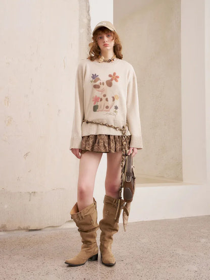 Openwork Oversized Pullover Knit Sweater【s0000014086】