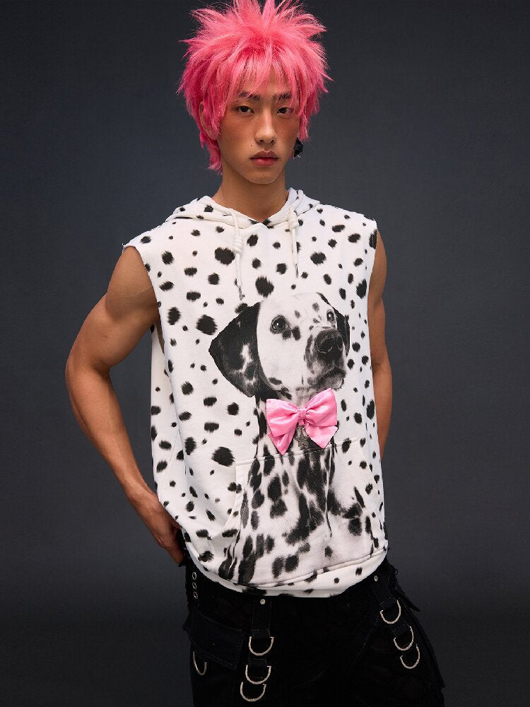 Dalmatian Print Sweatshirt Vest【s0000017293】