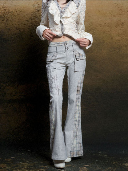 Double Waistband Drilling Decoration Pants【s0000011810】