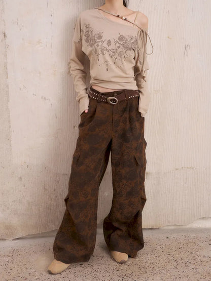 Pocket Structured Relaxed Straight-Leg Workwear Pants【s0000014071】