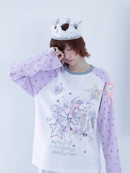 Star Drop-Shoulder Long-Sleeve Sweatshirt【s0000014439】