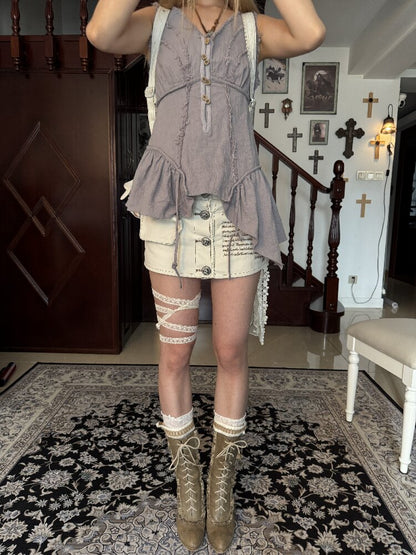 Forest Vintage Irregular Vest Strap【s0000017976】