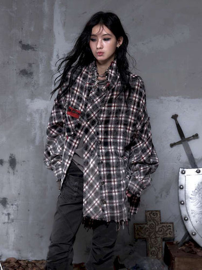 Rock Rebel Punk Check Shirt Jacket【s0000014656】