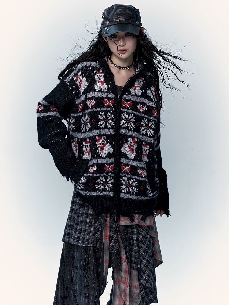 Mohair Wool Knit Cardigan Sweater【s0000011217】