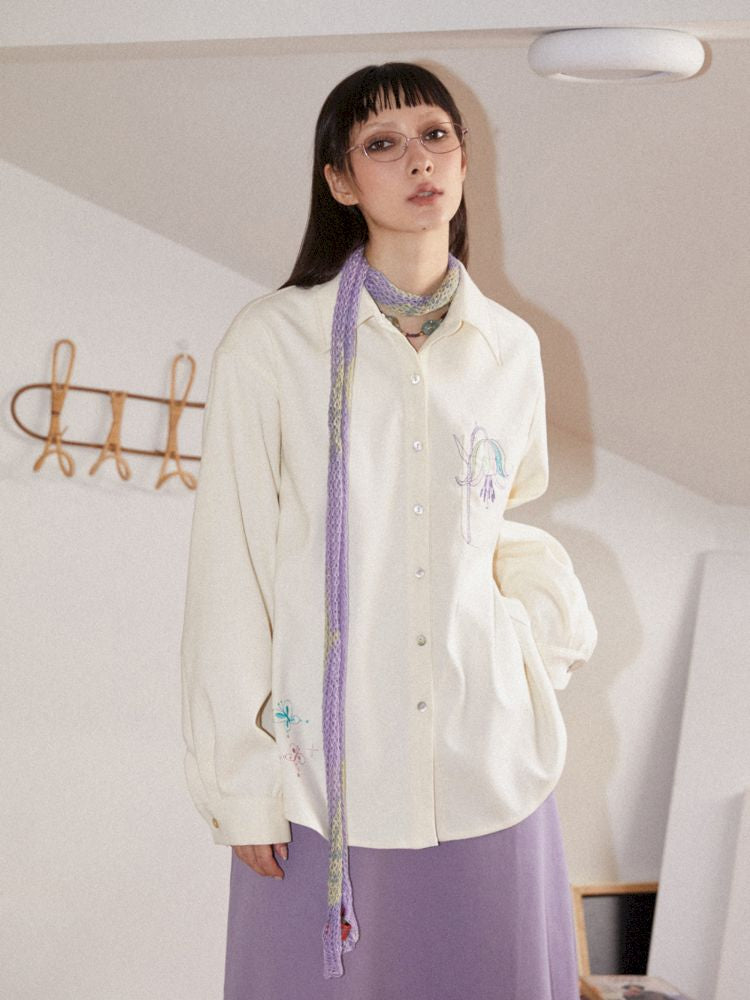 Floral Embroider Long Sleeve Blouse [S0000010102]