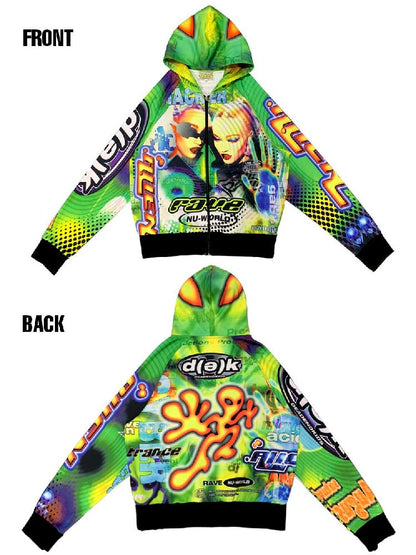 Retro Street Alien Loose Hooded Jacket [S0000010269]