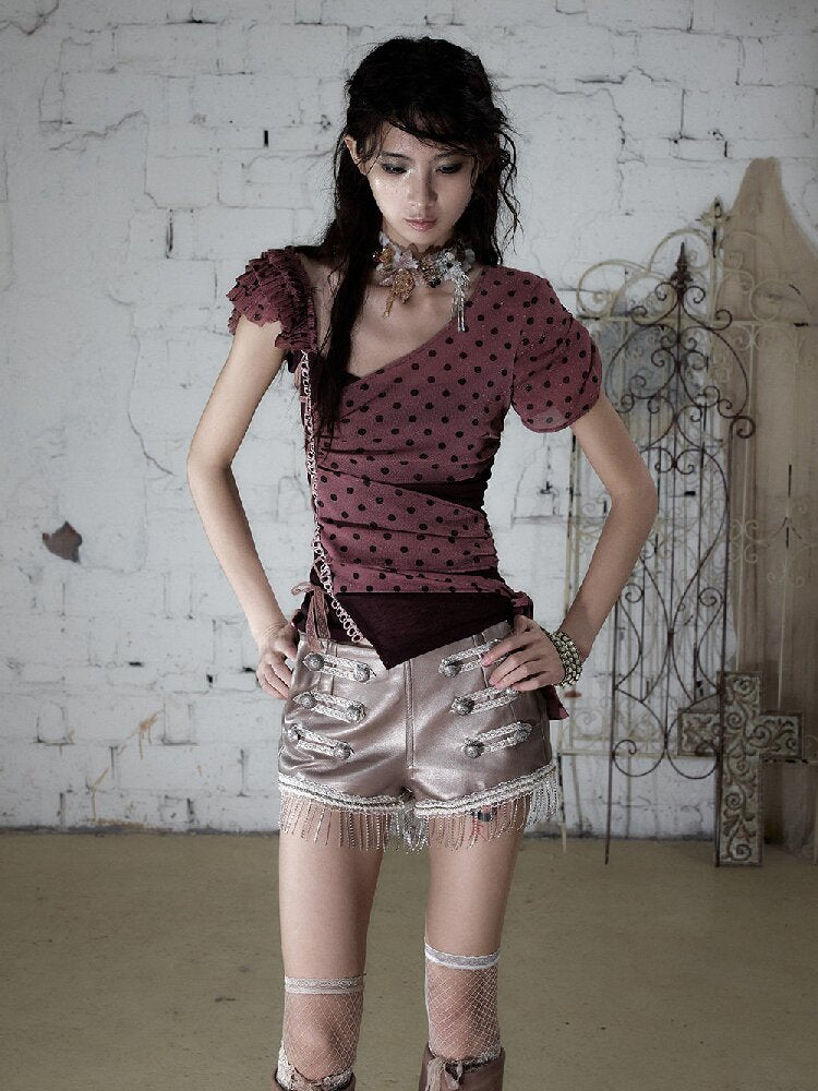 Y2k Retro Asymmetrical Strap T-Shirt【s0000017237】