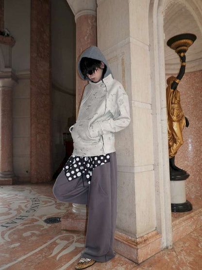 Polka Dot Paneled Wide Leg Pants【s0000015150】