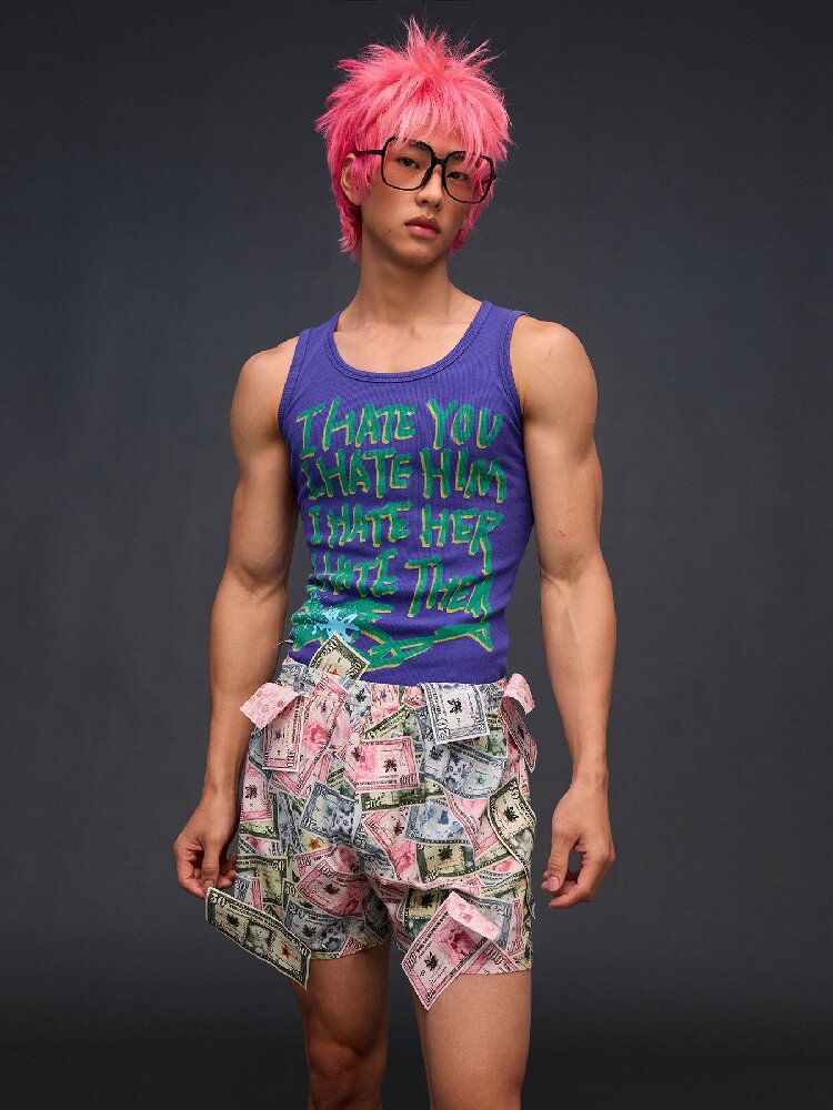 Printed Aro Pants Money Print T【s0000017032】
