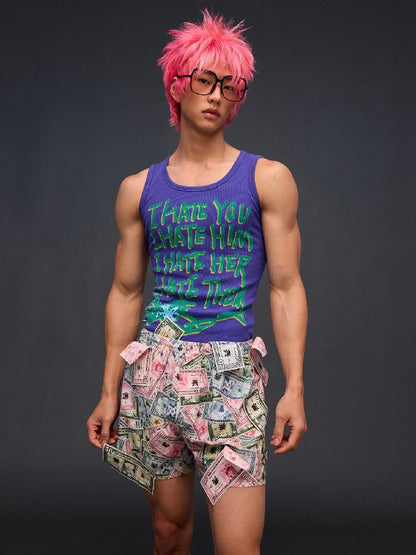 Printed Aro Pants Money Print T【s0000017032】
