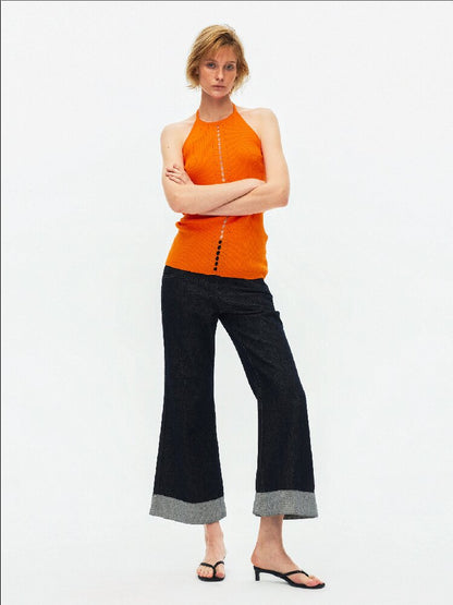 Lyocell Lace Up Halterneck Knit【s0000015929】