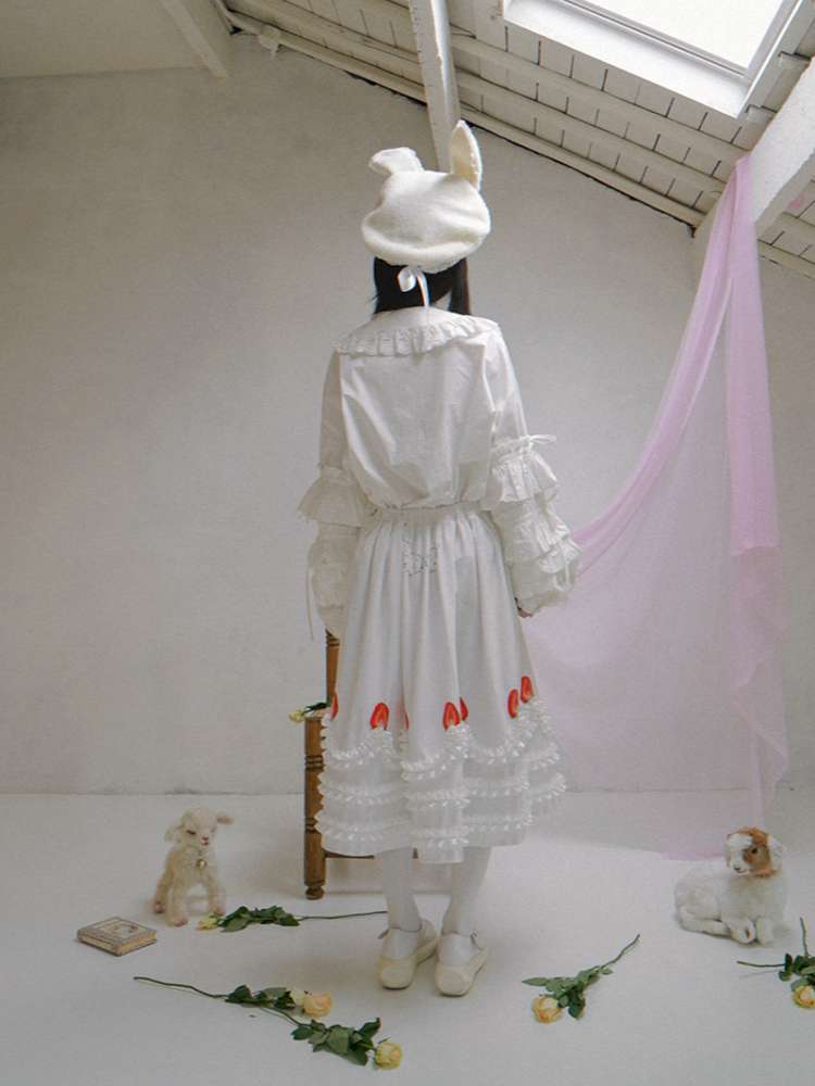 Strawberry Print Two-piece Skirt Dress【s0000014936】