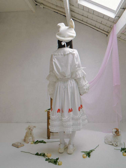 Strawberry Print Two-piece Skirt Dress【s0000014936】