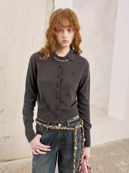 Long-Sleeved Slim-Fit Knit Cardigan【s0000014055】
