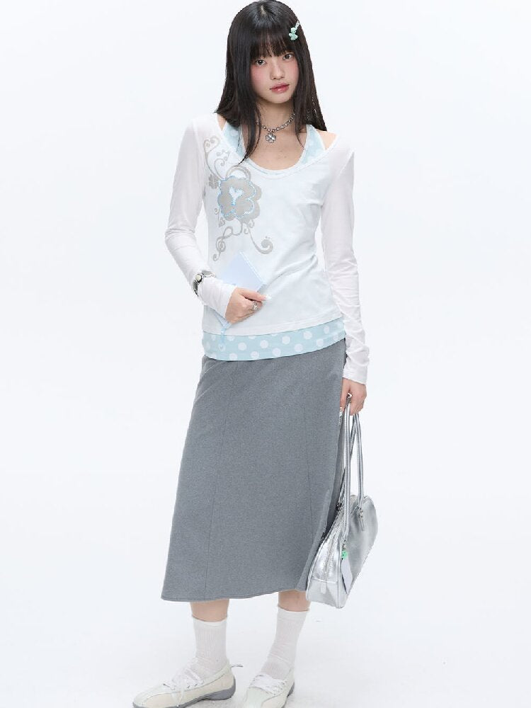 Color Blocking Striped Midi Skirt【s0000016383】