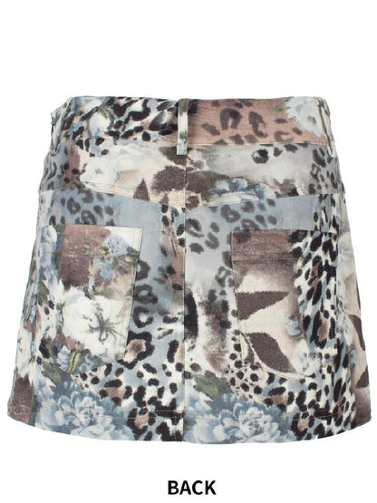 Vintage Leopard Floral Skirt【s0000018089】